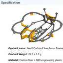 Neo 2 Premium Carbon Fiber Protection Kit for FPV Flying, High-Strength Reinforced Design, Lightweight Full Protection Set, No Original Propeller Guard Needed, Adds Only 19g vs. Original Guard, Only 1.5 Minutes Less Battery Life (1 Set, Orange)
