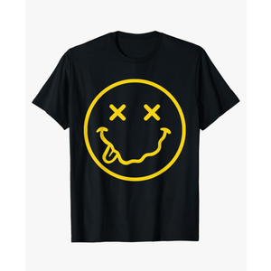70s Yellow Smile Face Shirt Cute Happy X Eyes Smiling Face T-Shirt L