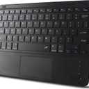 Ultra Slim Bluetooth Keyboard with Touchpad for iPad, Rechargeable Portable Wireless Keyboard for iPad Pro/Air/Mini, iPhone, Samsung Galaxy, Tablet, and Other iOS Android Windows Devices (Black)