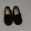 DADAWEN Toddler Little Kid Boys Girls Soft Suede Leather Slip On Flat Boat Dress Shoes Wedding Church Oxford Shoes Loafers (Black)