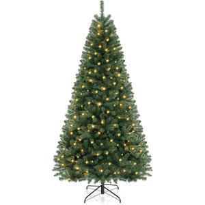 Hinged 8 Lighting Modes and Gloves PVC Christmas Tree - 240cm