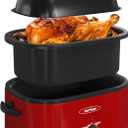 Sunvivi 24 Quart Electric Roaster Oven Turkey Roaster with Lid Electric Roasters with Removable Pan Large Roaster,Visible & Self-basting Lid, Fast Heating & Thaw/warming Setting,Red