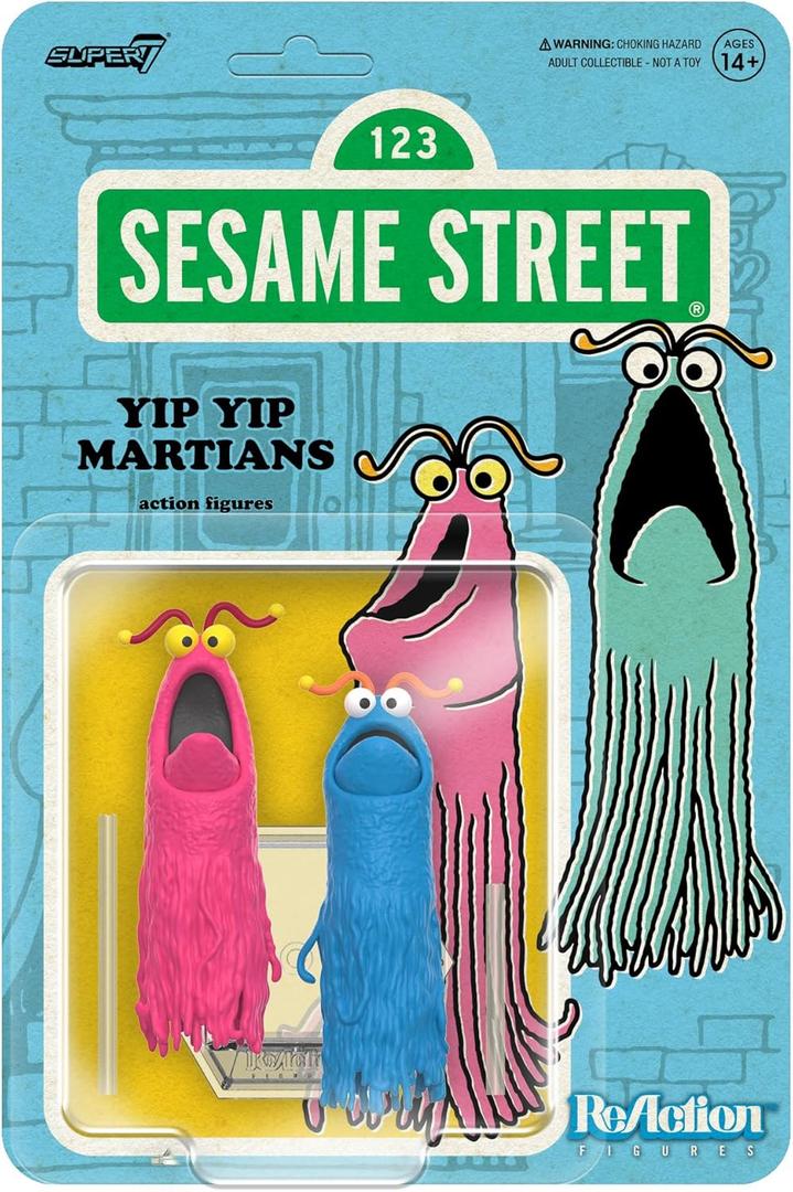Super7 Sesame Street Yip Yip Martians - 3.75" Sesame Street Action Figures with Accessories Collectibles and Retro Toys