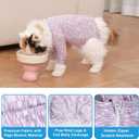 FEimaX Cat Recovery Suit for Spay Abdominal Wounds, Kitten Onesie Bodysuit with Zipper for Female and Male Cats After Surgery, Anti-Licking Pet Surgical Pajamas Long Sleeve Front Leg Prevent Shedding L