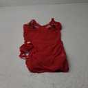 Sexy Mini Floral Embroidery Ruched Bodycon Mesh Sheer Babydoll Lingerie Dress Set with Thong 2 Piece Outfit (Large, Underwire Red)