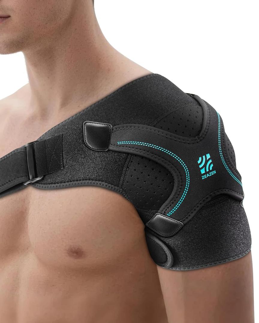 Shoulder Brace, Rotator Cuff Support and Arm Sling for Pain Relief & Injury Recovery, Breathable Compression Sleeve for Strain & Dislocation Prevention, Adjustable for Left and Right Arm, Men & Women