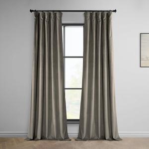 HPD Half Price Drapes Heritage Plush Velvet Curtains 84 Inches Long Room Darkening Curtains for Bedroom & Living Room 50W x 84L, (1 Panel), Gallery Taupe