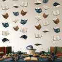 Cheerland Magic Theme Party Decorations Book Party Decorations Floating Spell Magic Theme Garland Wizard Birthday Flying Magical Book Garland Hanging Decor Witchcraft Fantasy Banner Decor Pack of 6