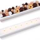 Sawysine 30" X 6.5" Wooden Dough Bowl Candle Tray, Vintage White, Rectangle