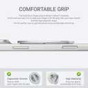 Grat 4 for Magsafe Magnetic Phone Grip Stand, 360 Rotatable Elastic Strap Loop, Detachable Ultra-Thin Aluminum Ring Kickstand Compatible with iPhone 17 Pro Max Air 16 15 14 13 12, Silver