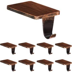 Loncaster Christmas Stocking Holders for Mantle, Set of 8 Heavy Duty Stocking Holder for Mantle, Xmas Weighted Hangers for Party Decor, Space-Saving Decoration for Fireplace Toppers (Bronze, 8 Pack)