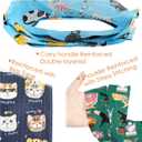 BeeGreen Cat Reusable Shopping Bags Cute Grocery Bag 6 Pack, Christmas Gift Bags Heavy-Duty Foldable Shopping Totes for Supermarket, Work & Travel, Large Washable Polyester Tote Bag with Handles