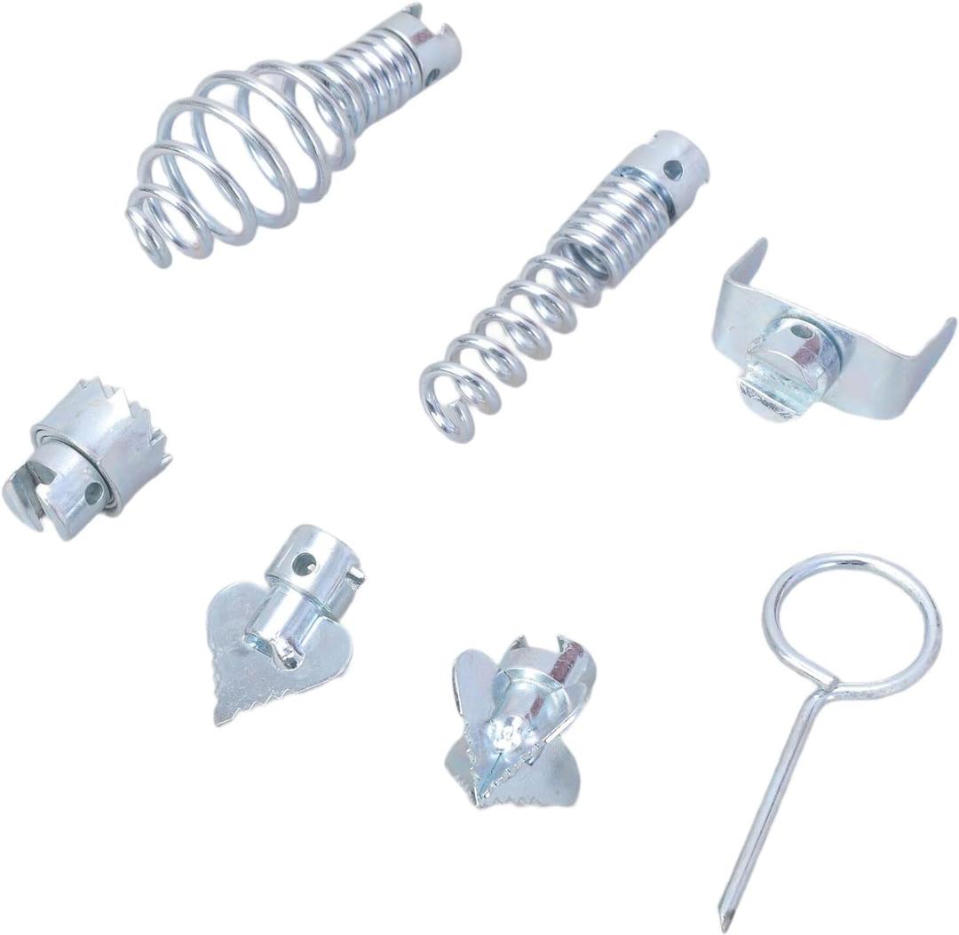 7 Piece Drain Cleaner Cutter Head Set Suitable for Pipe Dredging Machine Plumbing Tool Snake Parts Pipeline Maintenance