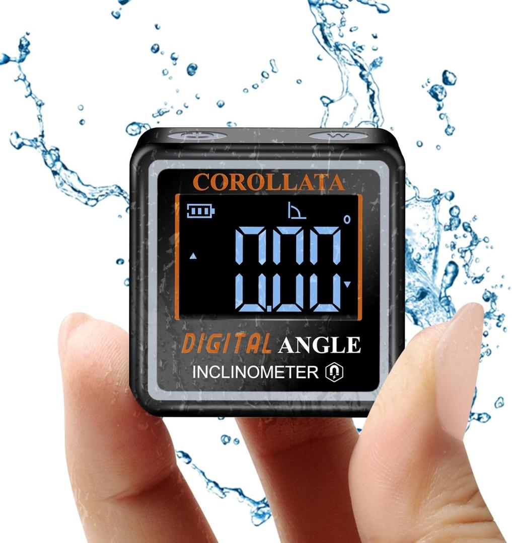 Ultra Small Digital Angle Finder Magnetic Level, Rechargeable Angle Cube, Table Saw Miter Gauge, 4 * 90 Degree Protractor Electronic Inclinometer, Wood Working Measuring Tool (Black)
