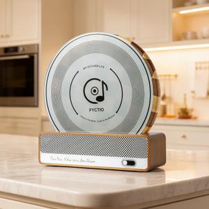 Cutting Board Set, Checkered Wood & Glass Cutting Boards for Kitchen, Retro Record Style Chopping Board with Holder, Serving Tray Gift Set, Ideal for Meat, Bread, Vegetable, Fruit