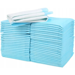Basics Puppy Pads with QuickDry 5Layer LeakProof Design for Potty Training, XLarge Size 28 x 34 Inch, Pack of 40, Blue & White