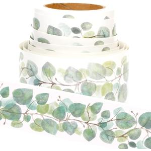 3 x Youngever 52.5 ft Bulletin Board Borders for Classroom Decoration (Eucalyptus Design)