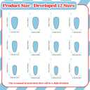 4 x French Tip Press on Nails Almond Medium 3D French Tip Fake Nails False Nails with Floral Water Drop Shell Designs Y2k Acrylic Nails Colorful Glossy Glue on Nails for Women Girls 24Pcs (1)