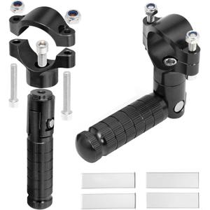 Foot Pegs Non-sliding Footrest Motorcycle Bicycle Folding Foot Pegs 90 Degree Foldable Electric Motorbike Passenger Footrests Rearsets Rear Set Footpegs Foot Rest Pedals (Black)
