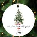 Engaged Ornaments Christmas Tree Ornaments, Engagement Ornament 2025, Our First Christmas Engaged Ornament for Couples