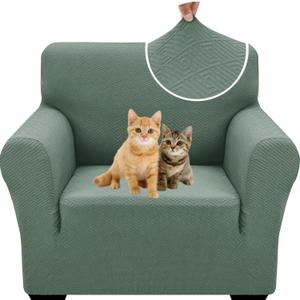 XINEAGE New Stretch Armchair Covers 1 Piece Chair Slipcovers Chair Protector for Living Room Thick Soft Chair Cover with Elastic Bottom Couch Cover for Pets Kids (31"-46", Pea Green)