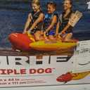 Airhead Hot Dog Towable | Multiple Models, Tube for Boating and Water Sports, Neoprene Seat Pads, Double-Stitched Full Nylon Cover, and Boston Valve for Convenient Inflating & Deflating, 3 Rider