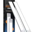 BLS 14.8inch Under Cabinet Lighting, 63 LED Closet Lights, 2500mAh USB C Rechargeable Under Cabinet Lights, Battery Operated Lights, Motion Sensor Light Indoor, Magnetic Night Light for Kitchen 2 Pack