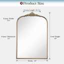 30" x 40" Antique Gold Arched Mirror for Wall, Vintage Broque Brass Bathroom Mirror with Metal Frame, Bronze Ornate Gold Vanity Mirror for Entryway, Mantel, Powder Room