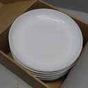 HEYCOME 12 Pcs Unbreakable Deep Dinner Plates Set, 10 inch Reusable Plastic Wheat Straw Plates, Microwave and Dishwasher Safe Plate for Kitchen, Lightweight Plate for Dessert, BPA Free, White