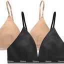 Hanes Women's Originals Triangle Bralette Pack, Breathable Stretch Cotton Bras, 2-Pack, XS