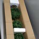 3FT Topiary Trees Artificial Outdoor Trees for Porch UV Resistant Potted Shrubs Boxwood Topiary with Blue and White Porcelain,Artificial Plants Indoor-Fake Topiary For Outdoors, Home,Garden Decor