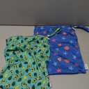 ALVABABY 2pcs Cloth Diaper Wet Dry Bags Waterproof Reusable with Two Zippered Pockets Travel Beach Pool Daycare Soiled Baby Items Yoga Gym Bag for Swimsuits or Wet Clothes LZX4344