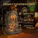 Book Nook Kit Magic Clock Tower 3D Wooden Puzzle for Adults, DIY Miniature House Kit with LED Lights, Creative Home Decor Gift for Display