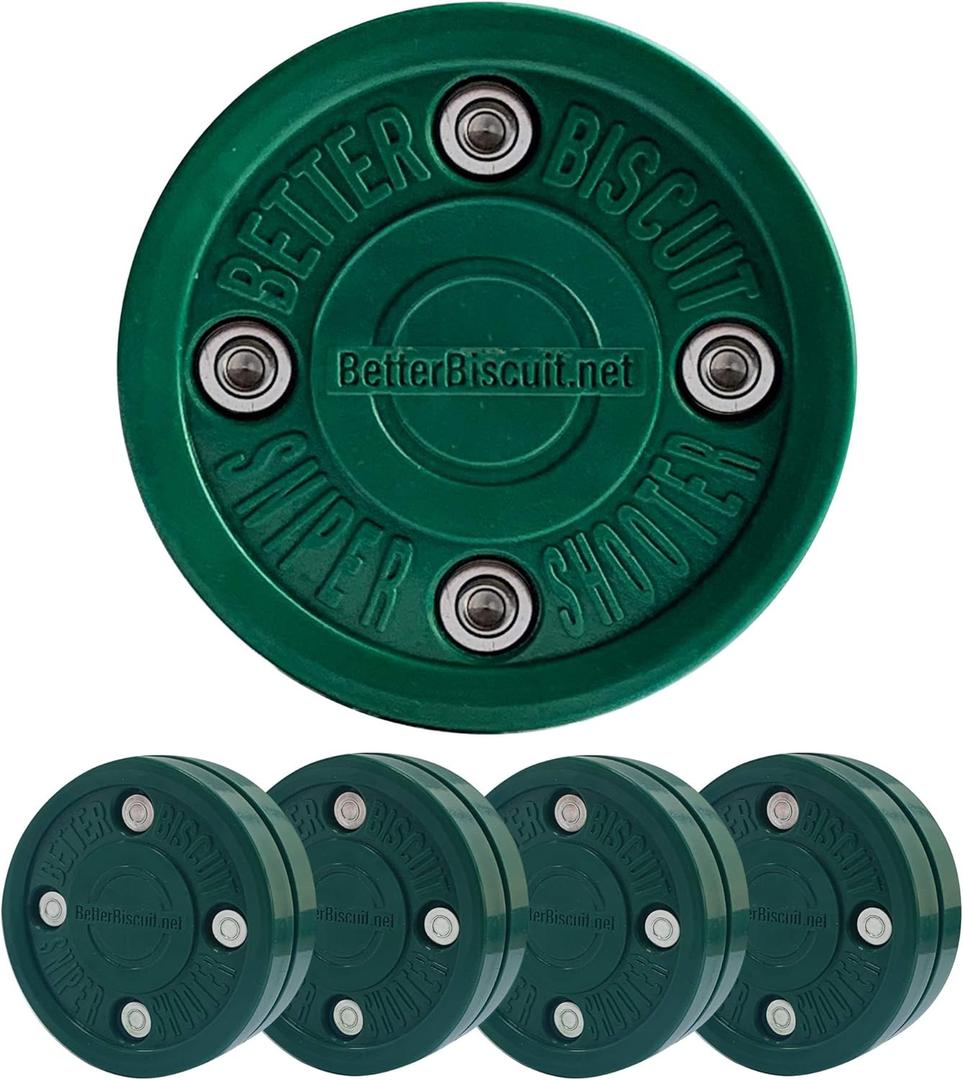 Better Biscuit Hockey Puck Shooter-4 Pack, Dark Green