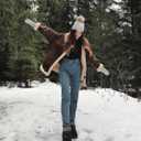 SHIBEVER Winter Boots for Women Snow: Fur Lined Warm Ankle Boots - Adjustable Water Resistant Outdoor Zipper Snow Shoes (Black)