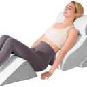 4 PCS Wedge Pillow Set for After Surgery, Memory Foam Orthopedic Bed Wedge Pillow Set, Adjustable Bed for Sleeping