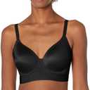 Bali One Smooth U Underwire Bra, Full-Coverage Bra, Smoothing T-Shirt Bra, Max Support Underwire with Bounce Control (38D, Black)