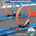 Slot Car Race Track Sets with 360 Thrill Loops & 4 High-Speed Cars, 64 Pcs Large Flexible Racing Track for Kids Ages 3-5 4-8 8-12, Race Car Toys Gift for Boys Girls Birthday Christmas