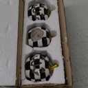 3Pack Ceramic Pumpkin with Tea Lights,Halloween Light up Pumpkins,Jack-O-Lantern Candle Holder,Black and White Pumpkins Tealight Holder for Halloween Indoor Tabletop Holiday Party Decorations