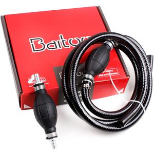 Fuel Line Assembly,3/8in Nylon Braided Marine Fuel Hose Line Assembly with Primer Bulb for Marine Outboard Boat Motor RVs Tractors and Caravans,6FT