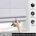 LazBlinds Cordless Roman Shades for Windows, 30" W × 60" H, Light Grey