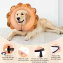 BEAUTYZOO Dog Cone Alternative After Surgery for Dogs, Soft Inflatable Cone Collar for Dogs Cats, Dog Neck Donut E Collar Dog Recovery Collar to Stop Licking, Lion, L