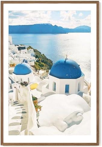 Axeman 27x40 Picture Frame with Mat for 24x36, Solid Oak Wood Poster Frame with Tempered Glass for Home Decor, Wooden 27''x40'' Minimalist Photo Frame Movie Poster Frame with Wall Hooks, Walnut