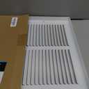 12x8 Return Air Vent Cover Grille for Baseboard Duct Opening - 7/8" Margin Turnback Flush Fit Vent Cover Air Grill by HVAC - White - Overall Size: 13.75" x 9.75"