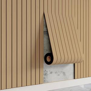 Self-Adhesive PVC Slat Wall Panels, Peel and Stick Wood Panels 236"x15.75", Thick Faux Oak Wood Grain Wallpaper Panels 3D Soundproof Wall & Ceiling Panels Decorativos para Pared