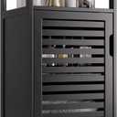 HITNET Bamboo Floor Cabinet, Small Bathroom Cabinet Floor Standing, 4 Tier Narrow Side Storage Cabinet, Space Saving Kitchen Cupboard with Single Door, Black