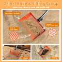 Chicken Poop Scooper for Chicken Coop 304 Stainless Steel Adjustable Angle Durable Sand Sifting Litter Shovel for Farm Animals Cleaning Tools (Orange)