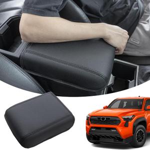 JKCOVER Compatible with 2024 2025 2026 Toyota Tacoma (4th Gen Tacoma) Center Console Armrest Cover Accessories PU Leather Car Anti-Scratch Armrest Cushion Lid Protector