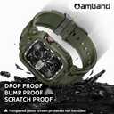amBand Compatible with Apple Watch Series 9/8/7/6/5/4 & SE 3/2/1 41mm/40mm Band Case for Men, M1 Sport Rugged Case with Strap Military Protective Cover Bumper for iWatch 41/40 mm - Army Green