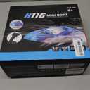 YEETFTC 2Pack LED Light RC Boat Remote Control Pool Water Toys for Kids Ages 8-12 Adults Lakes Bathtub Toy with Whole Body Waterproof,Low Battery Alarm, 2.4 Ghz, Control Range 50M, Rechargeable Battery (Multi-Color)